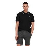 Poloshirt ONLY & SONS "ONSFLETCHER SLIM SS POLO NOOS" Gr. S, schwarz (black) Herren Shirts (50541904-S) black