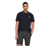 Poloshirt ONLY & SONS "ONSFLETCHER SLIM SS POLO NOOS" Gr. XXL, blau (dark navy) Herren Shirts (45268057-XXL) dark navy