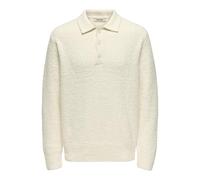 Only & Sons Strickpolo ONSDALE RLX LS POLO KNIT Gardenia (Weiß) Größe L
