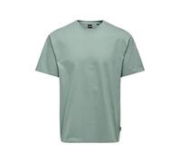 Only & Sons Herren Rundhals T-Shirt ONSFRED - Relaxed Fit S-XXL Schwarz Weiss, Größe:L, Farbe:Chinois Green 22022532