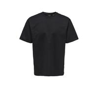 ONLY & SONS Herren Rundhals T-Shirt ONSFRED - Relaxed Fit S-XXL Schwarz Weiss, Größe:XXL, Farbe:Black 22022532