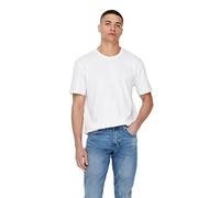 ONLY & SONS Herren Rundhals T-Shirt ONSMAX Life - Regular Fit XS S M L XL XXL, Größe:XL, Farbe:White 22025208