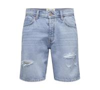 Only & Sons Edge Dest 9639 Destroyed Denim Shorts in Gr. M in Blau