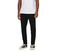 ONLY & SONS Herren Sweatpant ONSLINUS Crop LIN - Tapered Fit - XS S M L XL XXL, Größe:XL, Farbe:Black 22024966