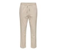 ONLY & SONS Herren Sweatpant ONSLINUS Crop LIN - Tapered Fit - XS S M L XL XXL, Größe:XL, Farbe:Silver Lining 22024966