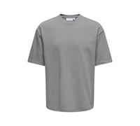 ONLY & SONS Herren T-Shirt Rundhals Oversize Fit Jersey Shirt Dropped Shoulder Design Top, Farben:Grau, Größe:XXL