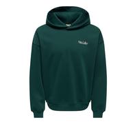 Sweatshirt ONLY & SONS "ONSPARKS GALLERY RLX SWEAT HOODIE NOOS", Herren, Gr. L, grün (pine grove print:parks gallery), angeraute Sweatware, Obermaterial: 75% Baumwolle, 25% Polyester, bedruckt, regula