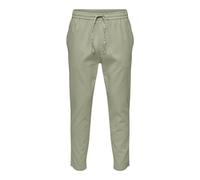 Tapered Fit Hose mit Stretch-Anteil Modell 'LINUS' L men Hellgruen