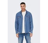 ONLY & SONS Jeanshemd - Regular fit - in Blau - Größe L | Herren Plussize