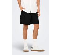 Cargoshorts ONLY & SONS "ONSKAL CARGO 0287 SHORTS CS", Herren, Gr. XXL, N-Gr, schwarz, Web, Obermaterial: 100% Baumwolle, unifarben, slim fit, Hosen (45863923-XXL) schwarz