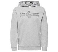 Only & Sons Kapuzenpullover Herren Onsruflo Hoodie Sweat Schwarz Grau (L, Grau (Light Grey Melange))