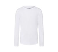 ONLY&SONS Herren Langarmshirt Lang Rundhals Weicher Jersey Lang geschnitten, Farben:Weiß-2, Größe:L