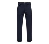 Stoffhose ONLY & SONS "ONSMARK REGULAR 0209 PANT", Herren, Gr. 32, Länge 32, blau (night sky), Web, Obermaterial: 64% Viskose, 31% Polyester, 5% Elasthan, unifarben, regular fit normal, Hosen Stoffhos