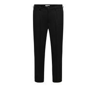 Chinohose ONLY & SONS "ONSMIRO TAILORED TAPERED 0346 PANT FRML", Herren, Gr. XL, N-Gr, schwarz, Web, Obermaterial: 63% Polyester, 33% Viskose, 4% Elasthan, unifarben, regular fit lang, Hosen Chinohose