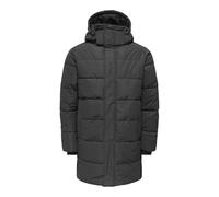 Steppjacke ONLY & SONS "ONSCARL LIFE LONG QUILTED COAT NOOS OTW", Damen, Gr. S, grau pinstripe, Web, Obermaterial: 100% Polyester, unifarben, regular fit, Jacken Steppjacke (51835529-S) grau pinstripe