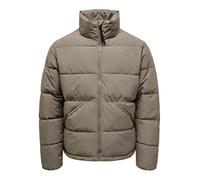 Steppjacke ONLY & SONS "ONSPACK LIFE PUFFER JACKET OTW", Herren, Gr. L, walnut, Web, Obermaterial: 100% Polyester, unifarben, regular fit normal, hoch geschlossener Ausschnitt, Jacken (95317045-L) wal