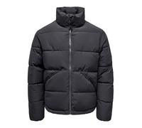 Steppjacke ONLY & SONS "ONSPACK LIFE PUFFER JACKET OTW", Herren, Gr. M, phantom, Web, Obermaterial: 100% Polyester, unifarben, regular fit normal, hoch geschlossener Ausschnitt, Jacken (19391104-M) ph