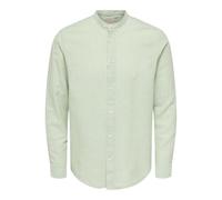 ONLY & SONS Slim Fit Freizeithemd aus Baumwoll-Leinen-Mix Modell 'CAIDEN' in Mint, Größe M