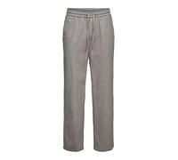Schlupfhose ONLY & SONS "ONSSINUS LOOSE 0007 COT LIN PANT NOOS", Herren, Gr. XL, N-Gr, bungee cord detail:two tone weiß, Web, Obermaterial: 75% Baumwolle, 25% Leinen, unifarben, loose fit knöchellang,