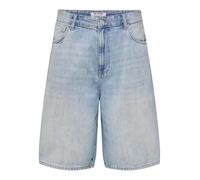 Shorts ONLY & SONS "ONSCARL BALL WB 2957 TAI", Damen, Gr. S, N-Gr, light blau denim, Denim/Jeans, Obermaterial: 100% Baumwolle, Abriebeffekte, relaxed fit kniebedeckend, Hosen Shorts (83031231-S)