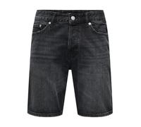 Shorts ONLY & SONS "ONSEDGE BLACK 2047 TAI DNM SHORTS", Herren, Gr. S, N-Gr, schwarz (schwarz denim), Web, Obermaterial: 100% Baumwolle, unifarben, straight fit knielang, Hosen Shorts (75382154-S) sch