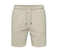 Only & Sons Loose Fit Sweatshorts aus Bio-Baumwoll-Mix Modell 'KIAN' in Beige, Größe S