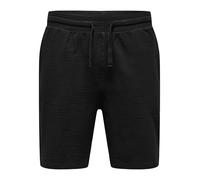 Only & Sons Loose Fit Sweatshorts aus Baumwoll-Mix Modell 'KIAN' in Black, Größe S