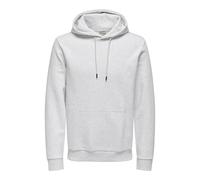 ONLY & SONS Regular Fit Hoodie aus Baumwoll-Mix Modell 'CERES' in Hellgrau Melange, Größe XS