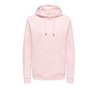 Kapuzensweatshirt ONLY & SONS "ONSCERES HOODIE SWEAT NOOS", Herren, Gr. M, veiled pink, angeraute Sweatware, Obermaterial: 57% Baumwolle, 43% Polyester, unifarben, regular fit normal, Rundhals, Rippbü