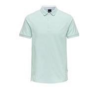 Poloshirt ONLY & SONS "ONSFLETCHER SLIM SS POLO NOOS", Damen, Gr. S, yucca detail:melange, Piqué, Obermaterial: 100% Baumwolle, unifarben mit Farbeinsatz, normal normal, Rundhals, Shirts Poloshirt (51