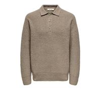 Only & Sons Strickpolo ONSDALE RLX LS 22033324 – Relaxed Fit, Baumwoll‑Mix – Braun M