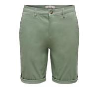 Shorts ONLY & SONS "ONSSAUL 0573 SHORTS NOOS", Herren, Gr. XL, N-Gr, sea spray, Web, Obermaterial: 98% Baumwolle, 2% Elasthan, unifarben, regular fit normal, Hosen Shorts (93806036-XL) sea spray