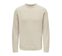 Only & Sons Strickpullover mit Rundhalsausschnitt Modell 'SETHAN' in Beige, Größe XXL