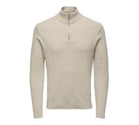 Only & Sons Regular Fit Strickpullover mit Stehkragen Modell 'PHIL' in Beige Melange, Größe M