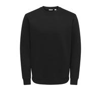 Only & Sons Herren-Sweatshirt Ceres Life Crew Neck Regular Fit Baumwoll-Mix Schwarz M