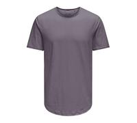 Only & Sons Rundhalsshirt ONSBENNE LONGY – Herren, 100% Baumwolle, oversize lang, Gr. M, rabbit