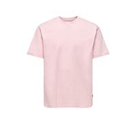 Rundhalsshirt ONLY & SONS "ONSFRED RLX SS TEE", Herren, Gr. XL, veiled pink, Single Jersey, Obermaterial: 100% Baumwolle, unifarben, relaxed fit normal, Rundhals, Shirts Rundhalsshirt, Baumwolle, rela