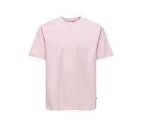 Rundhalsshirt ONLY & SONS "ONSFRED RLX SS TEE", Herren, Gr. M, veiled pink, Single Jersey, Obermaterial: 100% Baumwolle, unifarben, relaxed fit normal, Rundhals, Shirts Rundhalsshirt, Baumwolle, relax