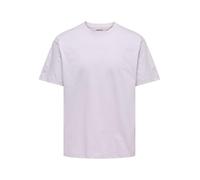 Rundhalsshirt ONLY & SONS "ONSFRED RLX SS TEE", Damen, Gr. S, misty lila, Single Jersey, Obermaterial: 100% Baumwolle, unifarben, relaxed fit normal, Rundhals, Shirts Rundhalsshirt, Baumwolle, relaxed
