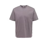 Rundhalsshirt ONLY & SONS "ONSFRED RLX SS TEE", Herren, Gr. XL, rabbit, Single Jersey, Obermaterial: 100% Baumwolle, unifarben, relaxed fit normal, Rundhals, Shirts Rundhalsshirt, Baumwolle, relaxed f