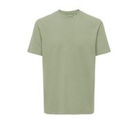 Rundhalsshirt ONLY & SONS "ONSKIAN LIFE REG SEERSUCKER SS TEE NOOS", Herren, Gr. L, grün (seagrass), Single Jersey, Obermaterial: 97% Baumwolle, 3% Elasthan, unifarben, regular fit normal, Rundhals, S
