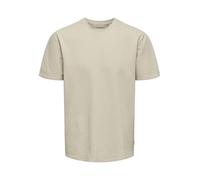 Only & Sons Herren T-Shirt Onskian Life Reg Seersucker SS Tee Regular Fit Silver Lining L