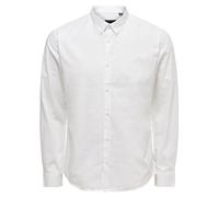 Langarmhemd ONLY & SONS "ONSPOPLIN BTN DOWN SHIRT LS NOOS", Herren, Gr. XL, N-Gr, weiß, Web, Obermaterial: 100% Baumwolle, unifarben, slim fit normal, Hemden (20495421-XL) weiß