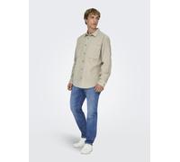 ONLY&SONS - ONSALP 2PKT WASHD CORD LS SHIRT NOOS Silver Lining - Gr. - S