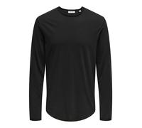 ONLY&SONS - ONSBENNE LONGY LS TEE VD black - Gr. - XXL