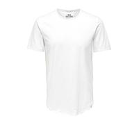 Herren O&S Rundhals T-Shirt Langes Einfarbiges Kurzarm Shirt Basic Shortsleeve aus Baumwolle ONSBENNE