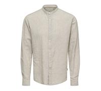 ONLY&SONS - ONSCAIDEN LIFE LS LINEN BLEND MAO NOOS Chinchilla - Gr. - XL