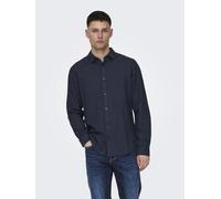 ONLY&SONS - ONSCAIDEN LIFE LS SOLID LINEN BLEND NOOS night sky - Gr. - XXL