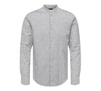ONLY & SONS Onscaiden LS Mao Stripe Linen Shirt Camicia, Navy Scuro, M Uomo