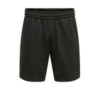 Shorts ONLY & SONS "ONSDAVID SHORTS SWEAT NOOS", Herren, Gr. S, N-Gr, schwarz, Web, Obermaterial: 78% Baumwolle, 22% Polyester, unifarben, regular fit knielang, Hosen Shorts (11337728-S) schwarz